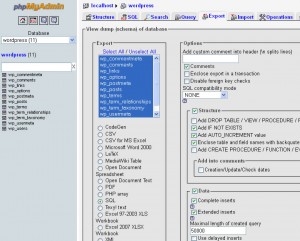 WordPress database backup WordPress database backup